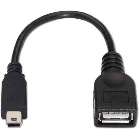 Aisens Cable USB 2.0 OTG Mini USB B Macho a USB A Hembra 15cm Negro